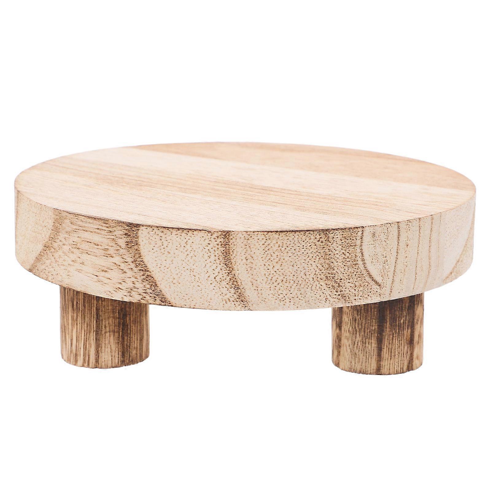 Wooden Plant Stand for Indoor Use with Beige Finish and Sturdy Wood Construction 7.5 Inch
