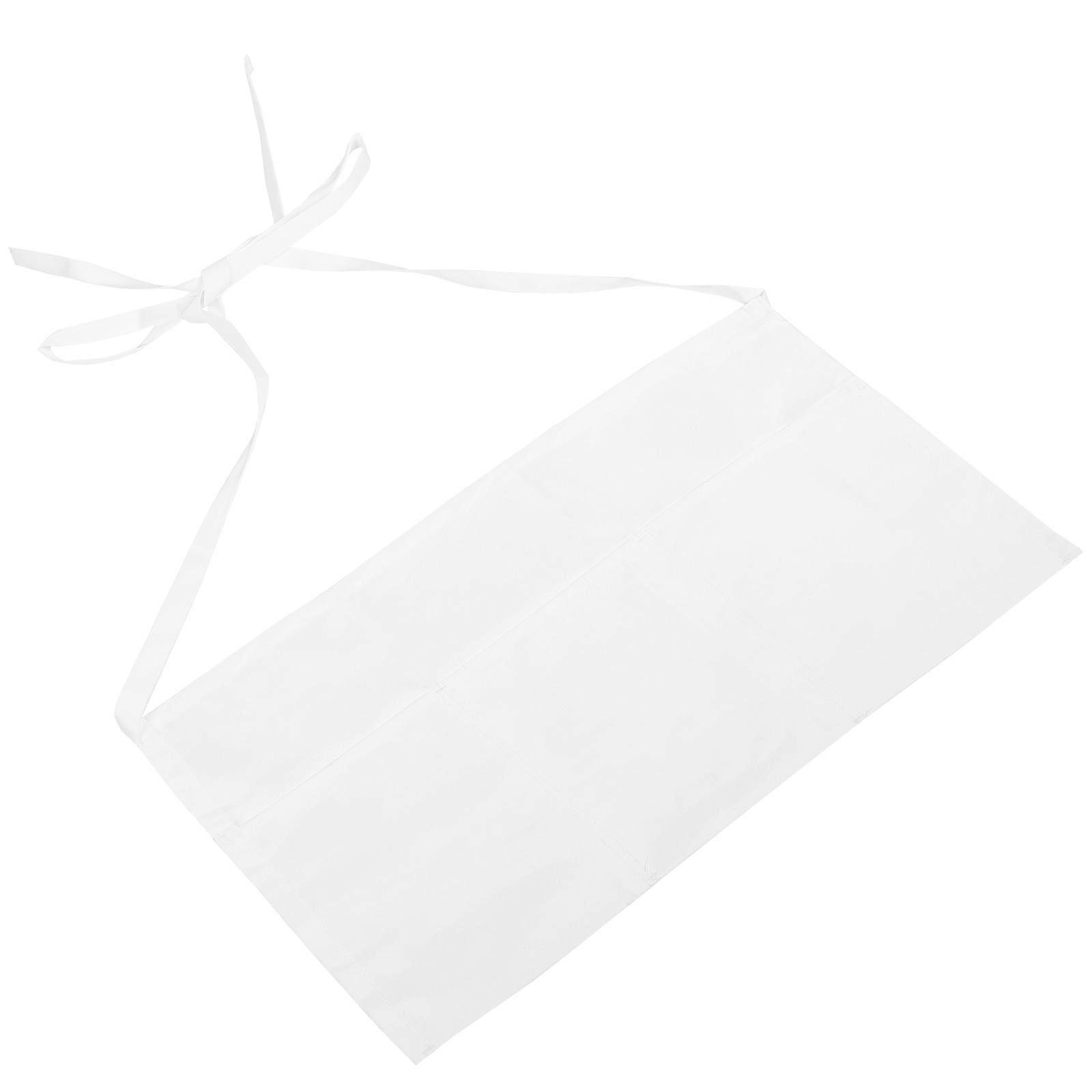 Server Used Apron Waist Apron With Pocket For Hotel Use In White Suitable For Serving 1Pcs