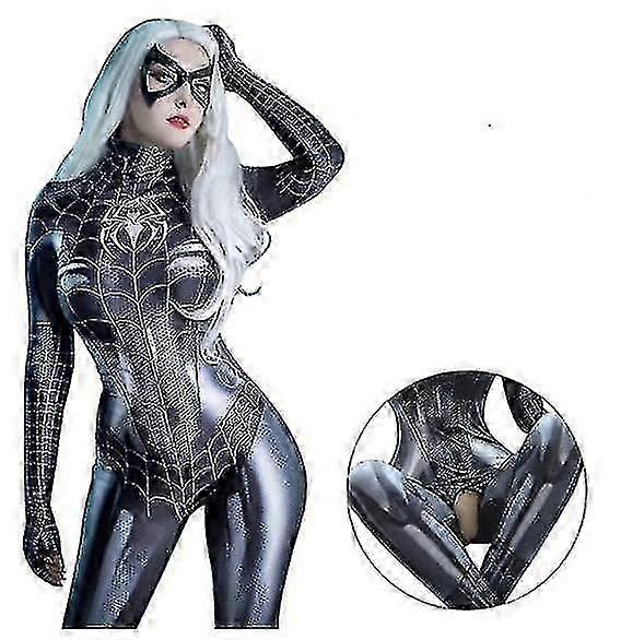 Spider Man Cosplay Costume Sexy Bodysuit Superhero Spider Man Sexy Women Black Jumpsuit For Adult Halloween Cosplay Party New Arrival S04