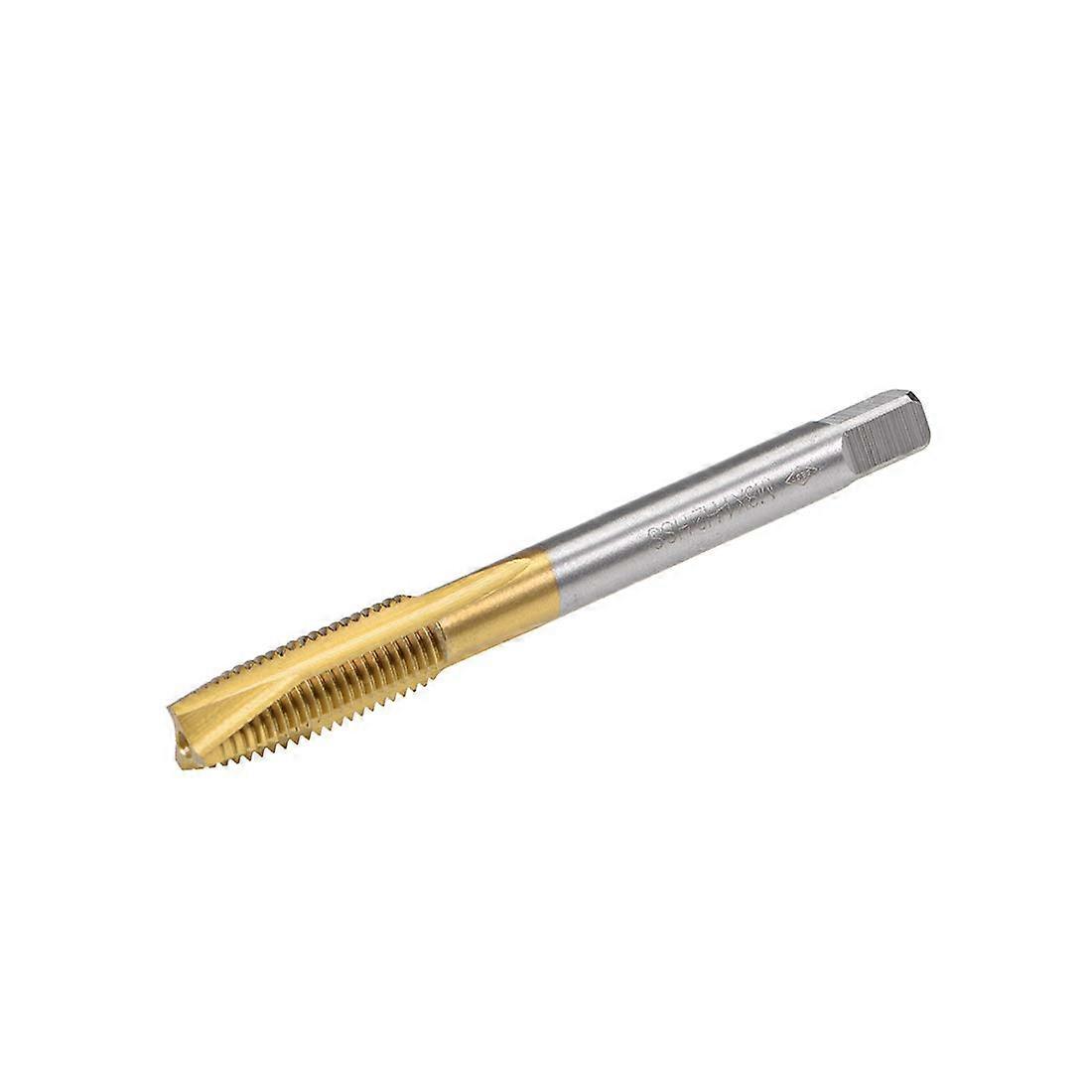 Metric Machine Tap M8 X 1.0 Pitch, 3-Flute, Titanium-Coated HSS
