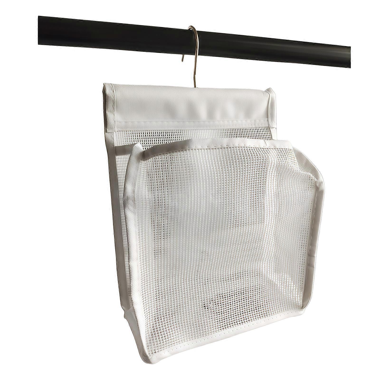 Portable Bathroom Wall Organizers Multiple Pockets Hygienic Storage Solution For Daily Essential Quick Access  White