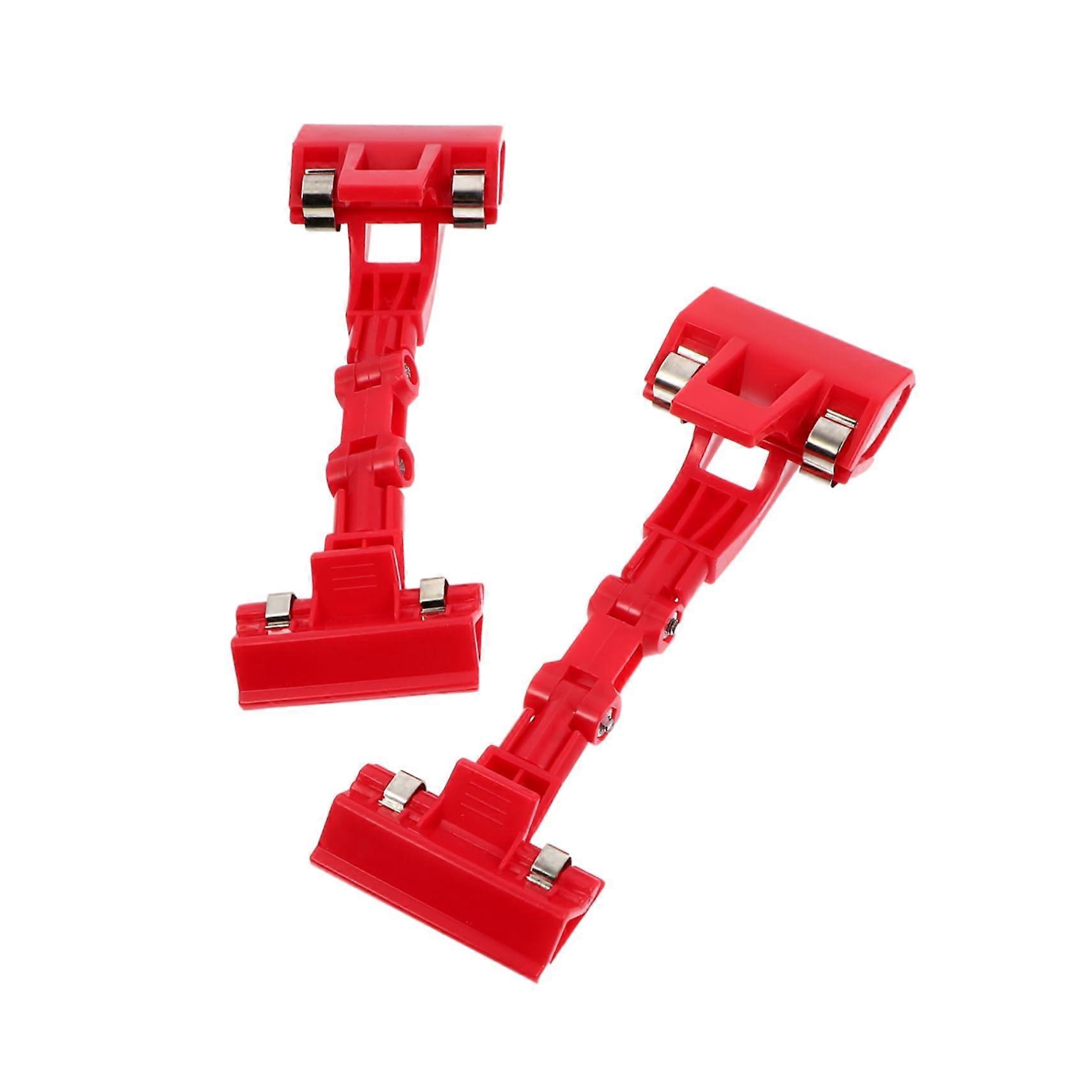 Display Folder Clips, 2-Pack Red Plastic Clip Holders for Shelf Labels, Annotations, and Signage