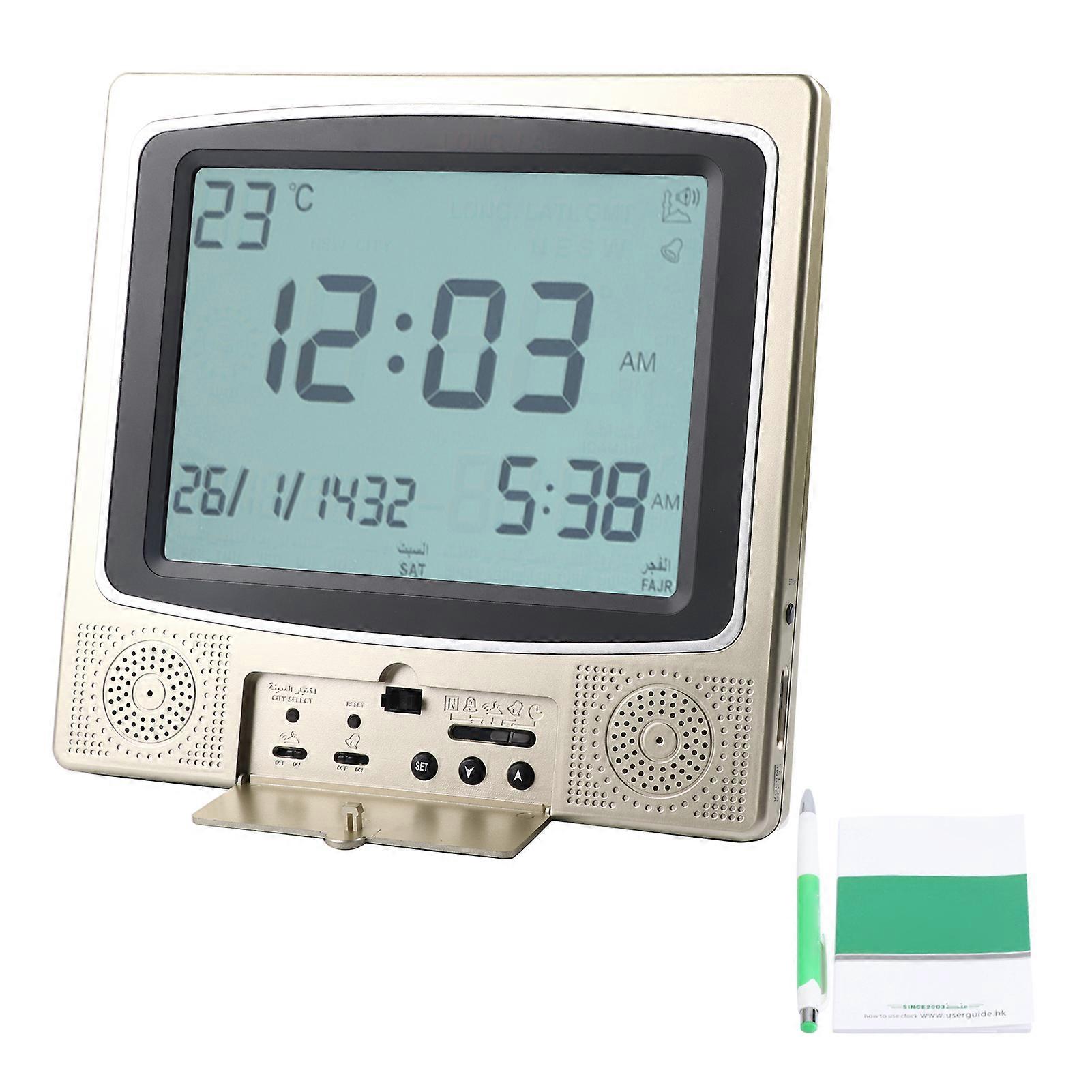 Digital Automatic Islamic Muslim Prayer Azan Alarm Clock Table Desk Clock