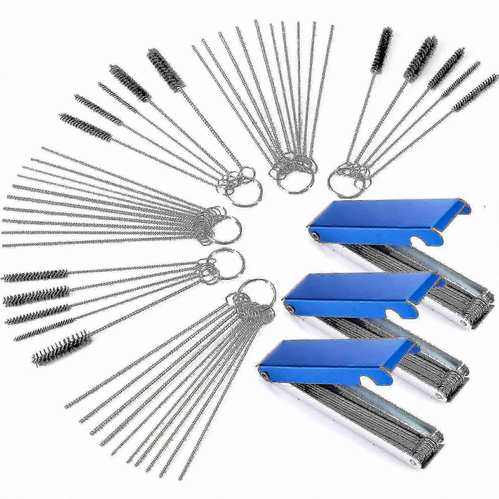 3-Piece Carbon Jet Cleaner Tool Set with Wire Brushes for Carburetor and Torch Tip Maintenance