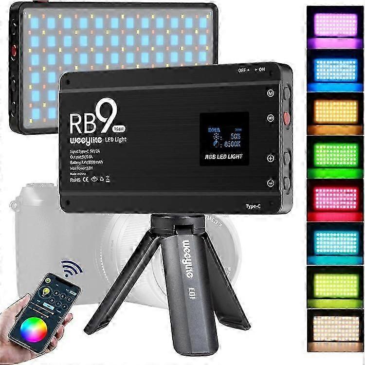 WEEYLITE RB9 RGB Video Light for 360-Degree Full Color in Photo/Video Use with Temperature Range 2500-8500K for TikTok Filming