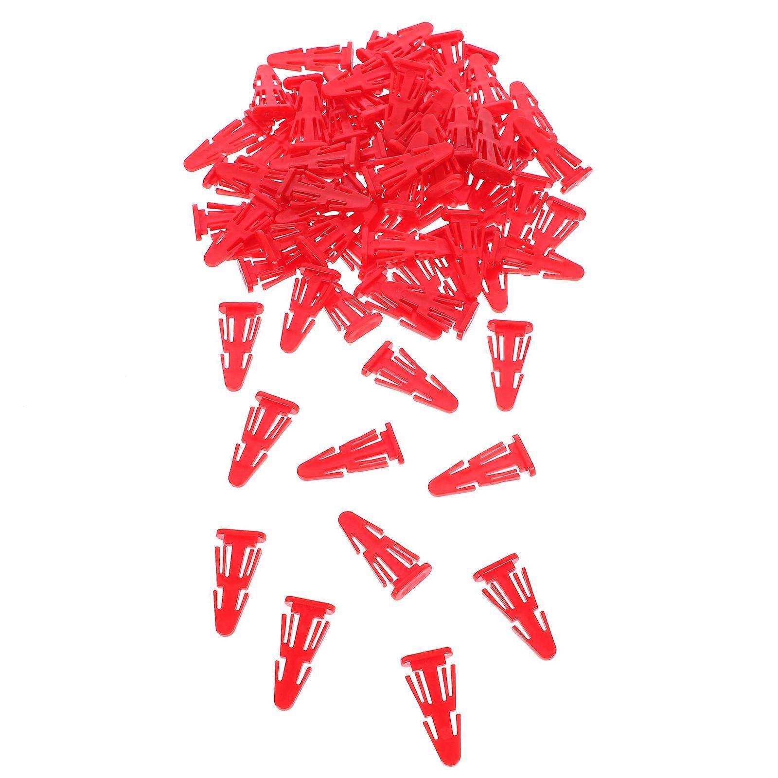 Trash Can Lid Hinged Pins for Bucket Use 100Pcs Red Plastic Replacement