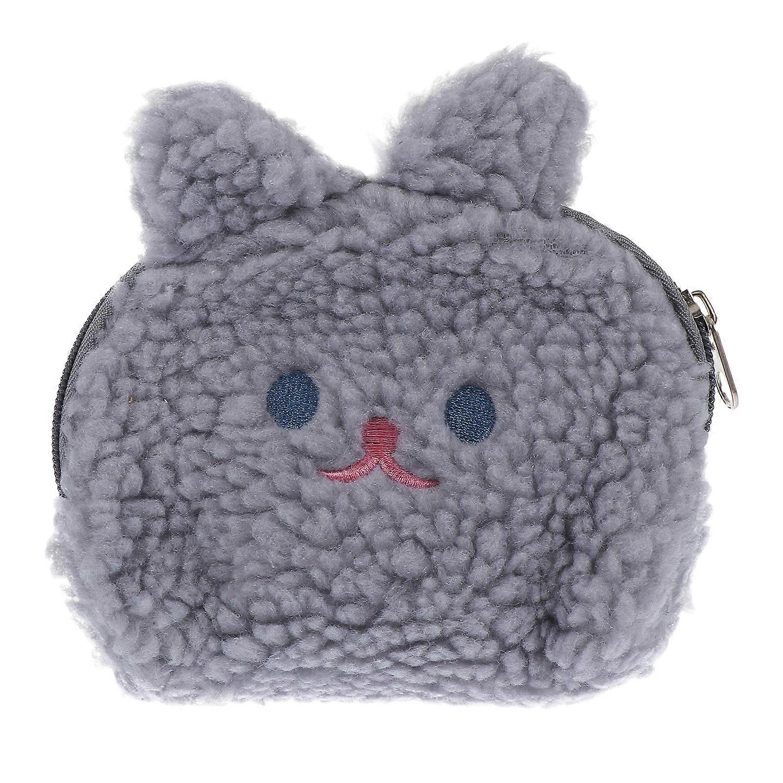 Card Storage Cotton Grey Rabbit Shape Lipstick Bag Storage Pouch 1Set