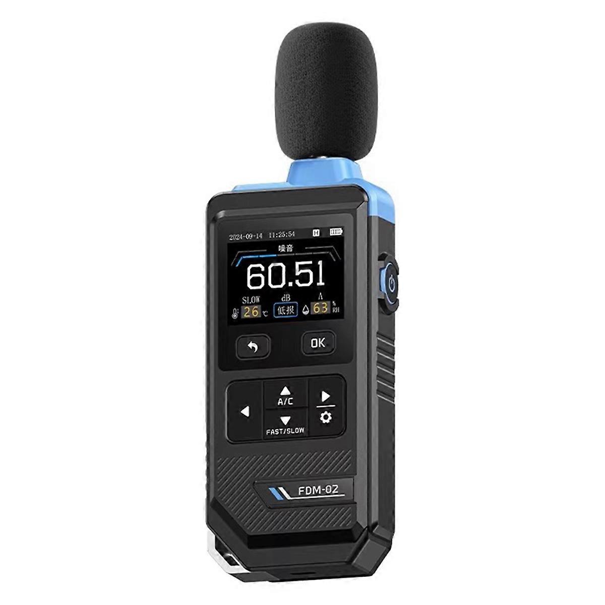 FDM02 Digital Noise Meter Sound Level Meter Handheld DB Meter 30-130dB Audio Measuring Instrument 1500mah Battery
