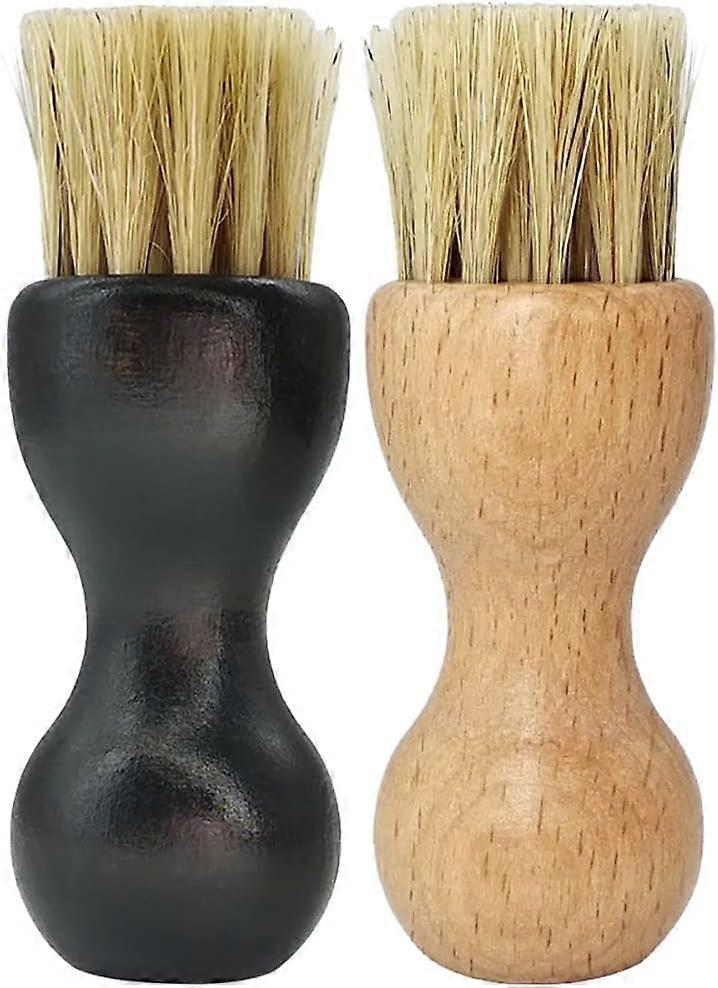 2 Pcs Bristle Shoes Brush, Wooden Handle Brushes