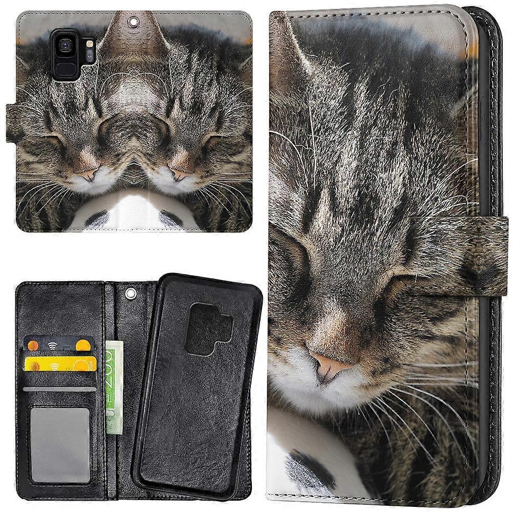 Samsung Galaxy S9 - Plånboksfodral/Skal Sovande Katt