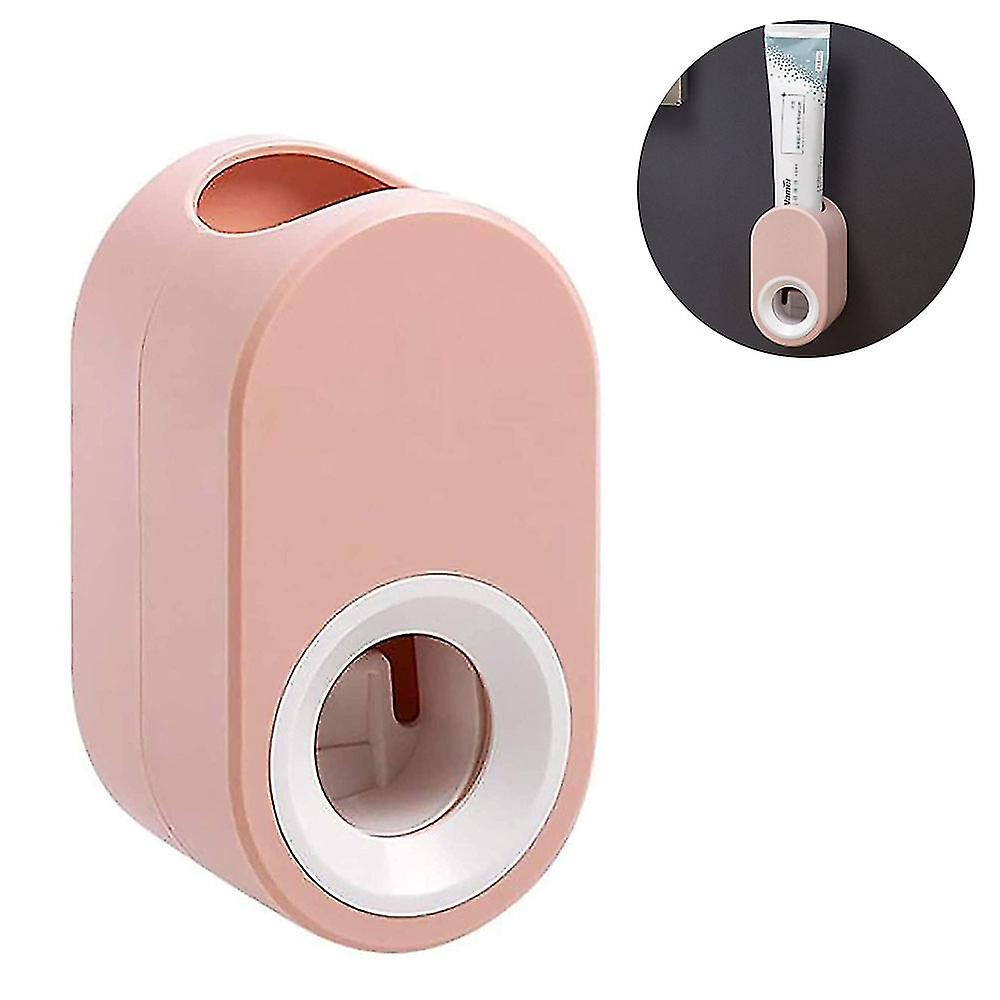 Toothpaste Dispenser, Toothpaste Squeezer Automatic Hands Free Wall Mounted Bathroom Shower Sky Cherry Blossom Pink