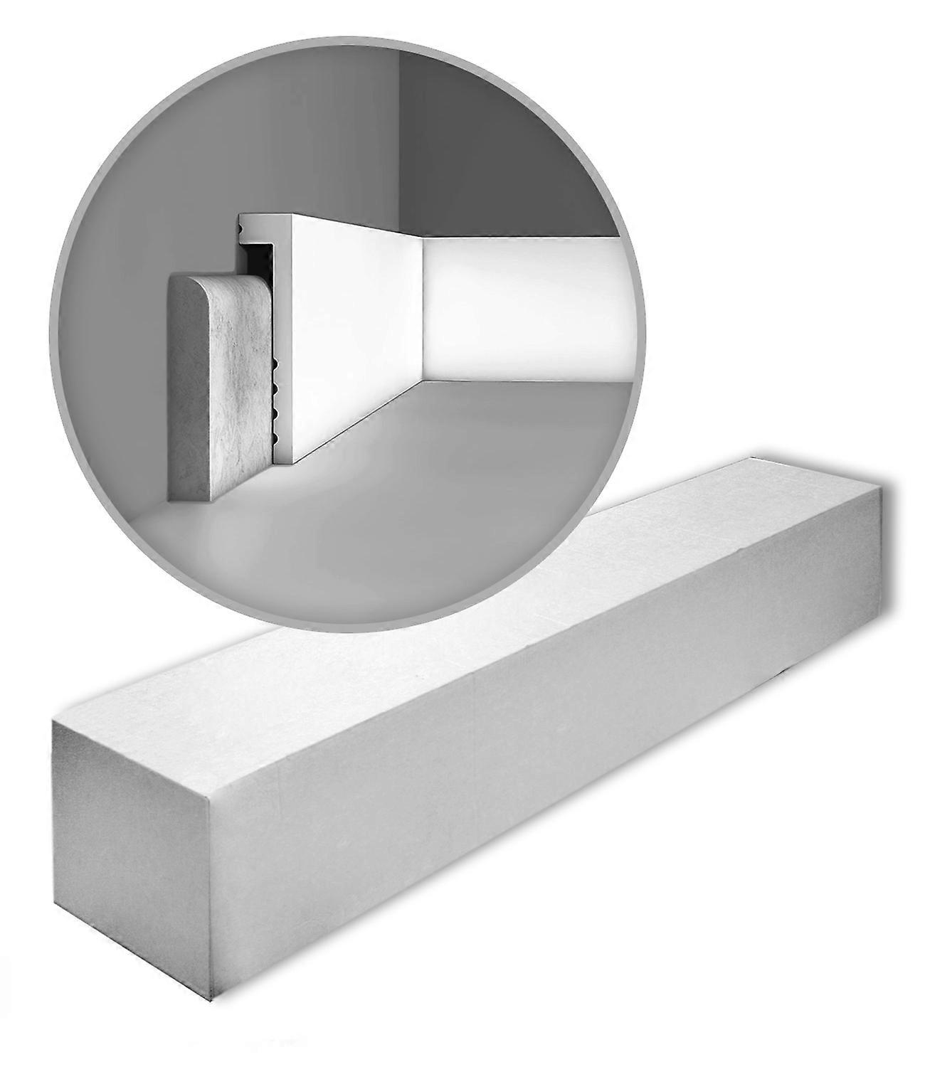 ORAC NV 24 x Sockelleisten SX171-box 48 Meter AXXENT Duropolymer® 200 cm weiß vorgrundiert leicht, extrem formstabil, stoßfest