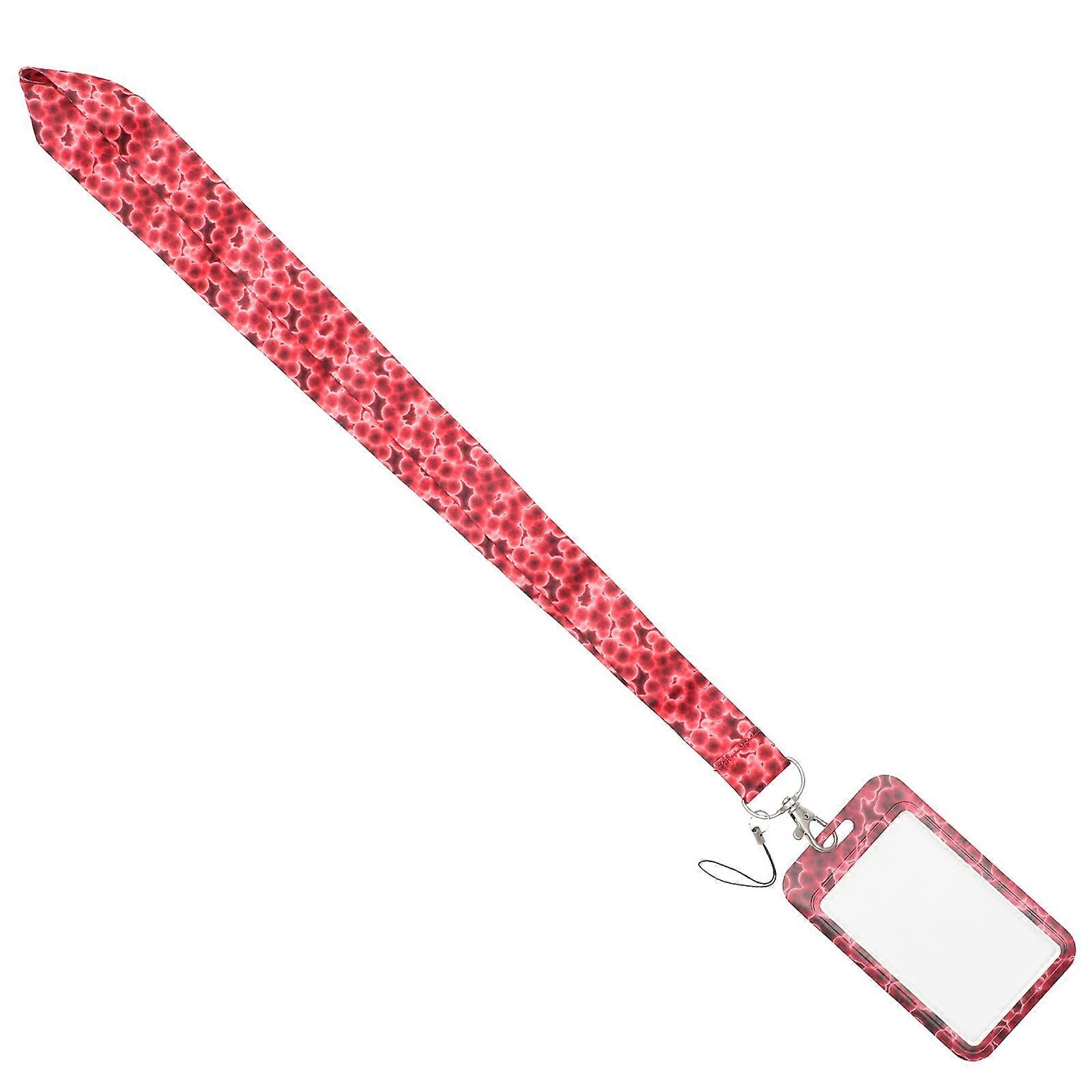Red Badge Holder with Lanyard for Holding Card Halloween 5Pcs Pack