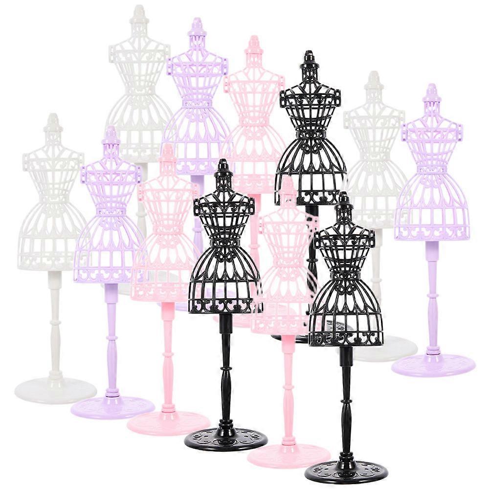 36Pcs Mini Mannequin Model Stand for Doll Dress Display Assorted Colors