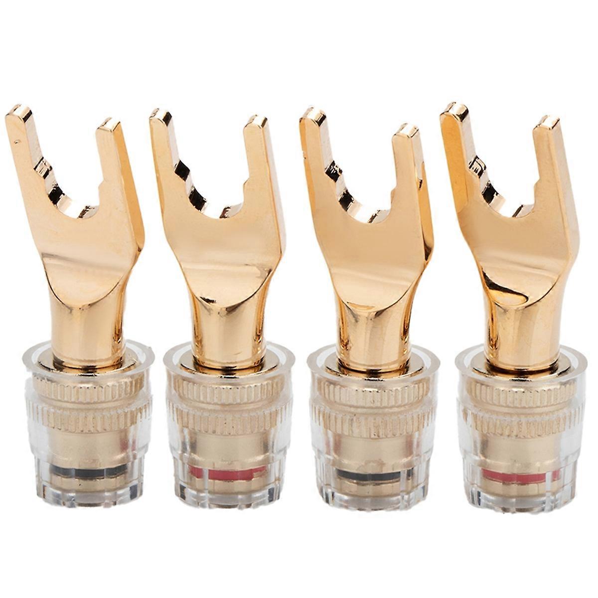 Hifi Diy Y Shaped Convert to Banana Female Connector Terminal 4mm Banana Female Gold Plated 24K Audio Speaker Cable Plug