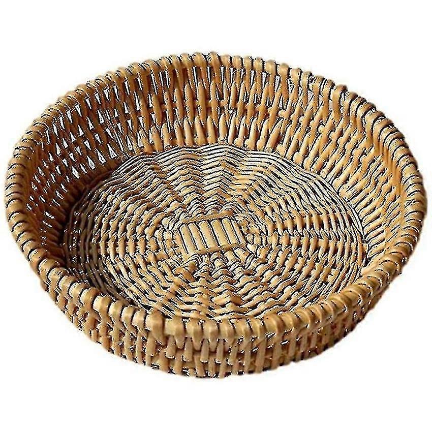 Wicker Basket Hand Woven for Bread Fruit Vegetable Storage 30x20cm