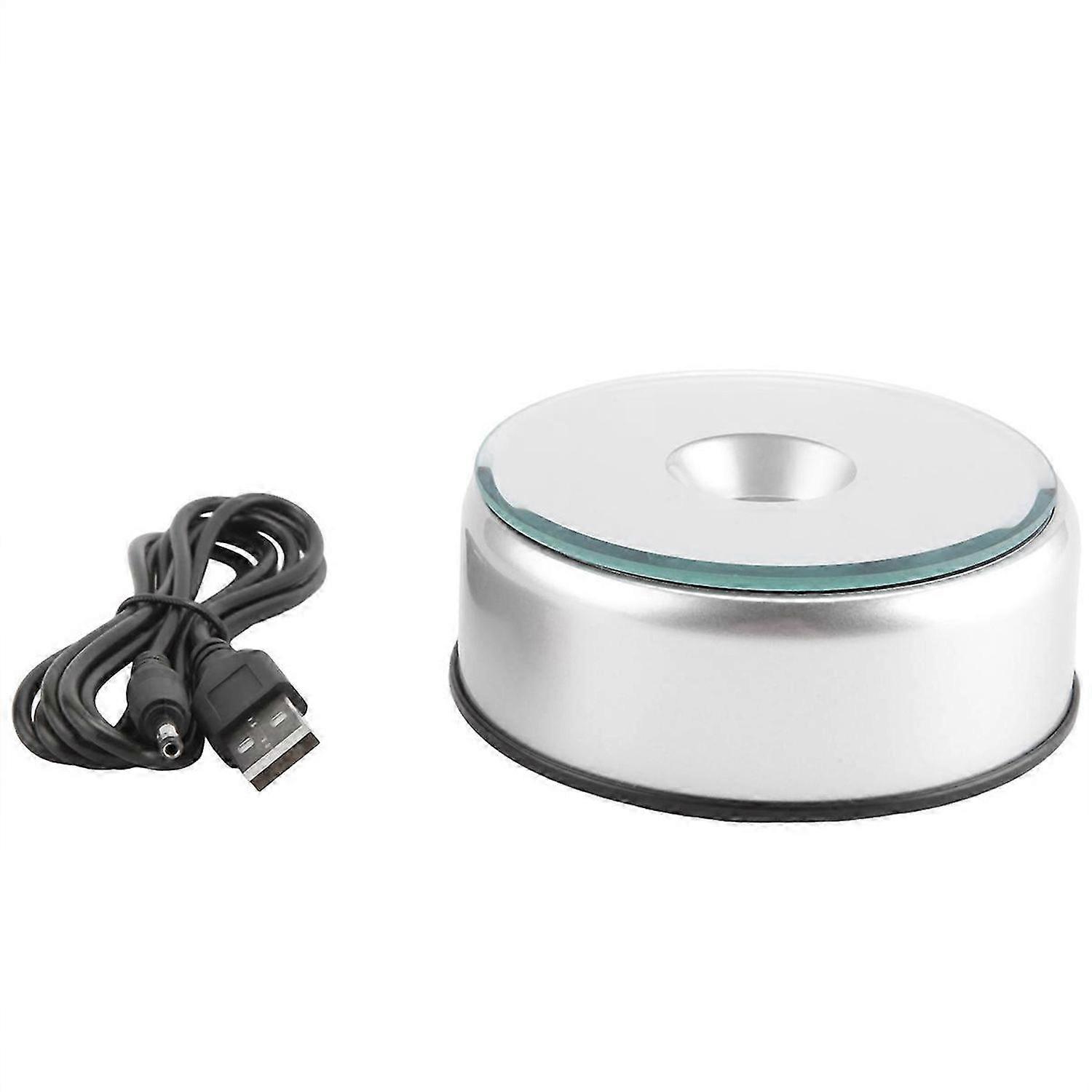 LED Colored Rotating Crystal Display Base Stand with USB Cable