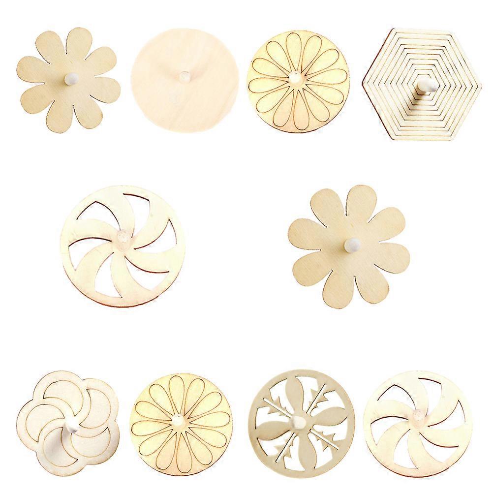 Kids Toy Wooden Painting Gyroscope for Kid Playing 30Pcs DIY Unfinished
