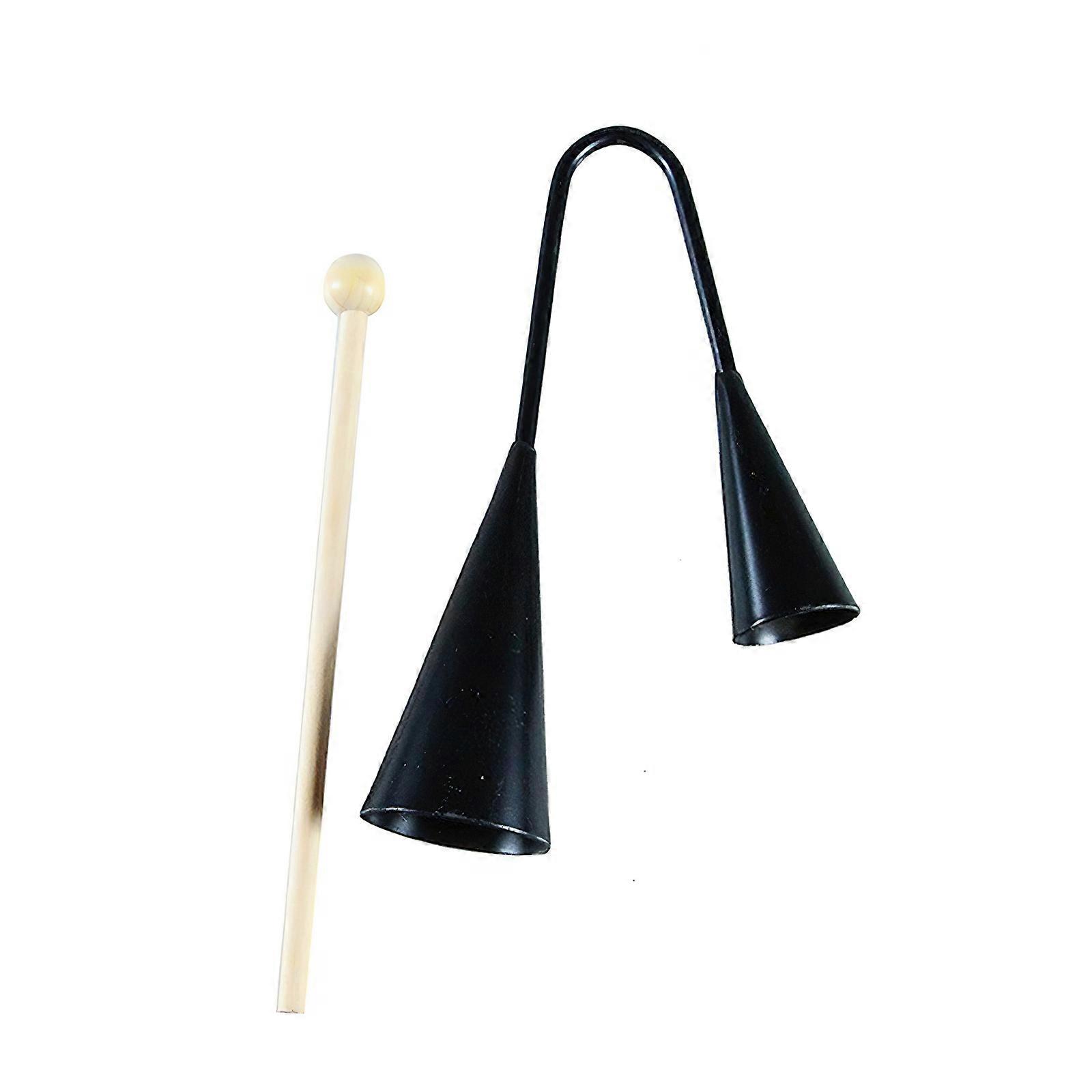 Musical Instrument Agogo Bell Toy Latin Music Samba Baterias Yoruba Music Black Handheld 1 Set