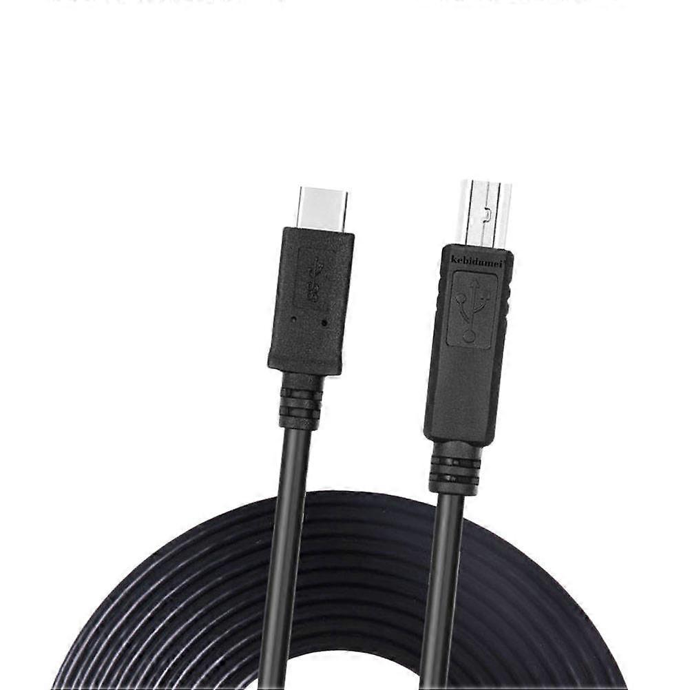Type-C Printer Cable USB for Printer Use 5m Black Durable Cable
