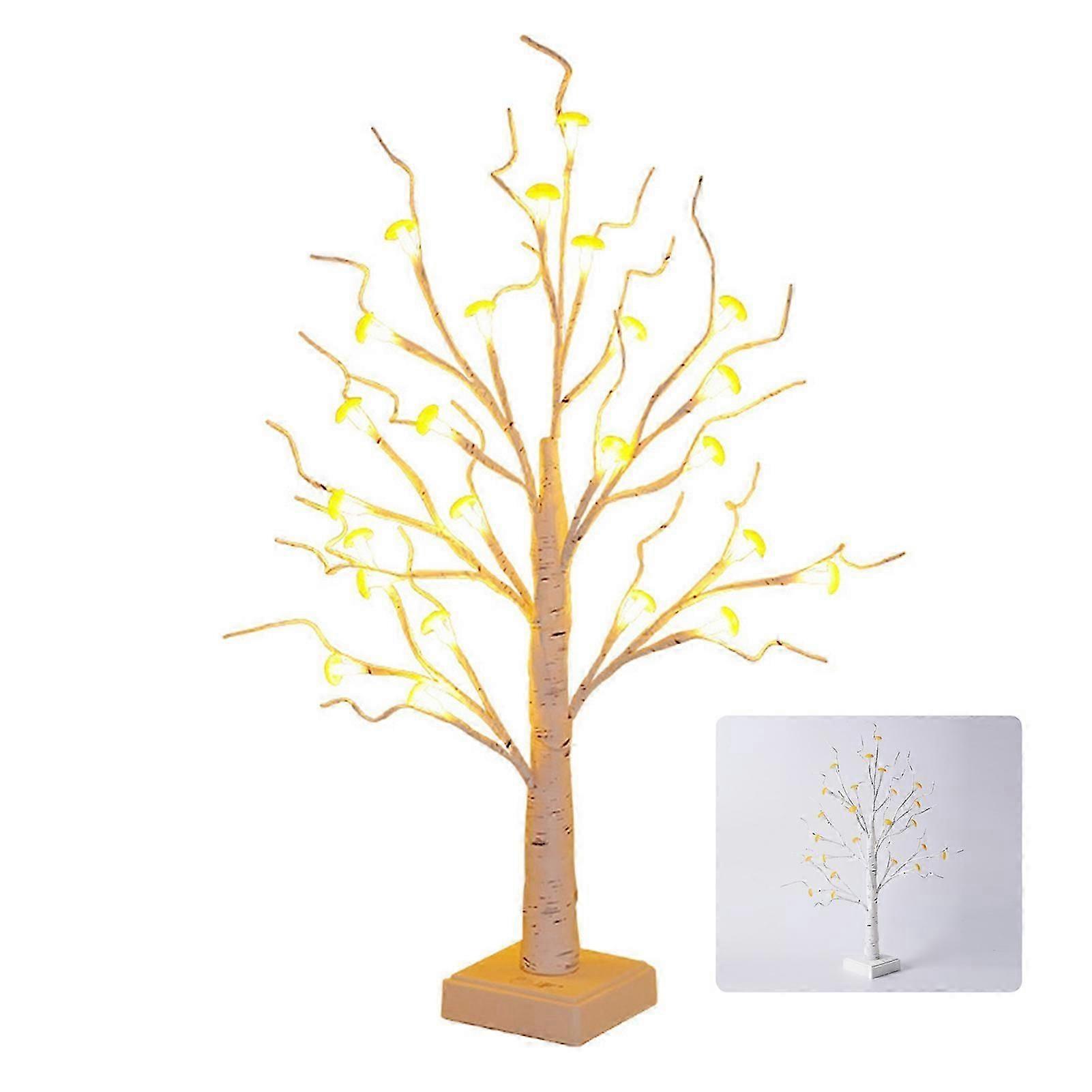 LED Birch Tree Table Lamp - Warm Decorative Lighting for Holiday Parties, Desk, and Home Decor