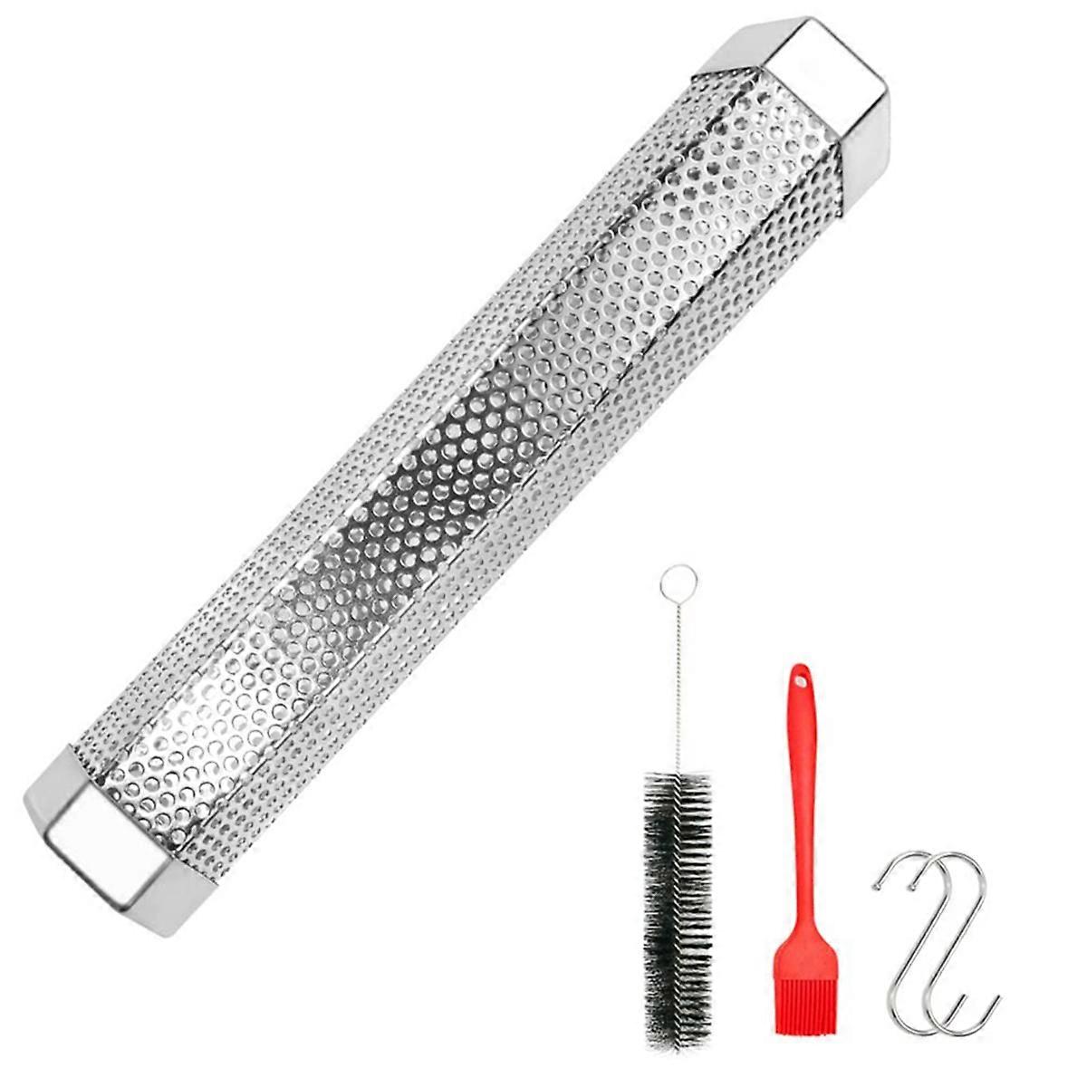 مجموعة أنابيب تدخين الحبيبات مقاس 12 بوصة، مولد أنابيب دخان لمدة 5 ساعات لشواية التدخين الساخن والبارد، مصنوعة من الفولاذ المقاوم للصدأ عالي التحمل