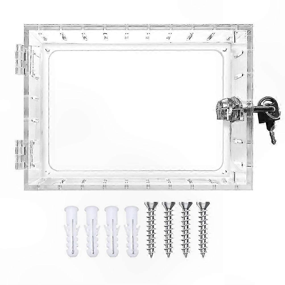 Wall-Mounted Thermostat Protector with Transparent Panel and Key Tool, Durable Construction for Enhanced Security and Visibility