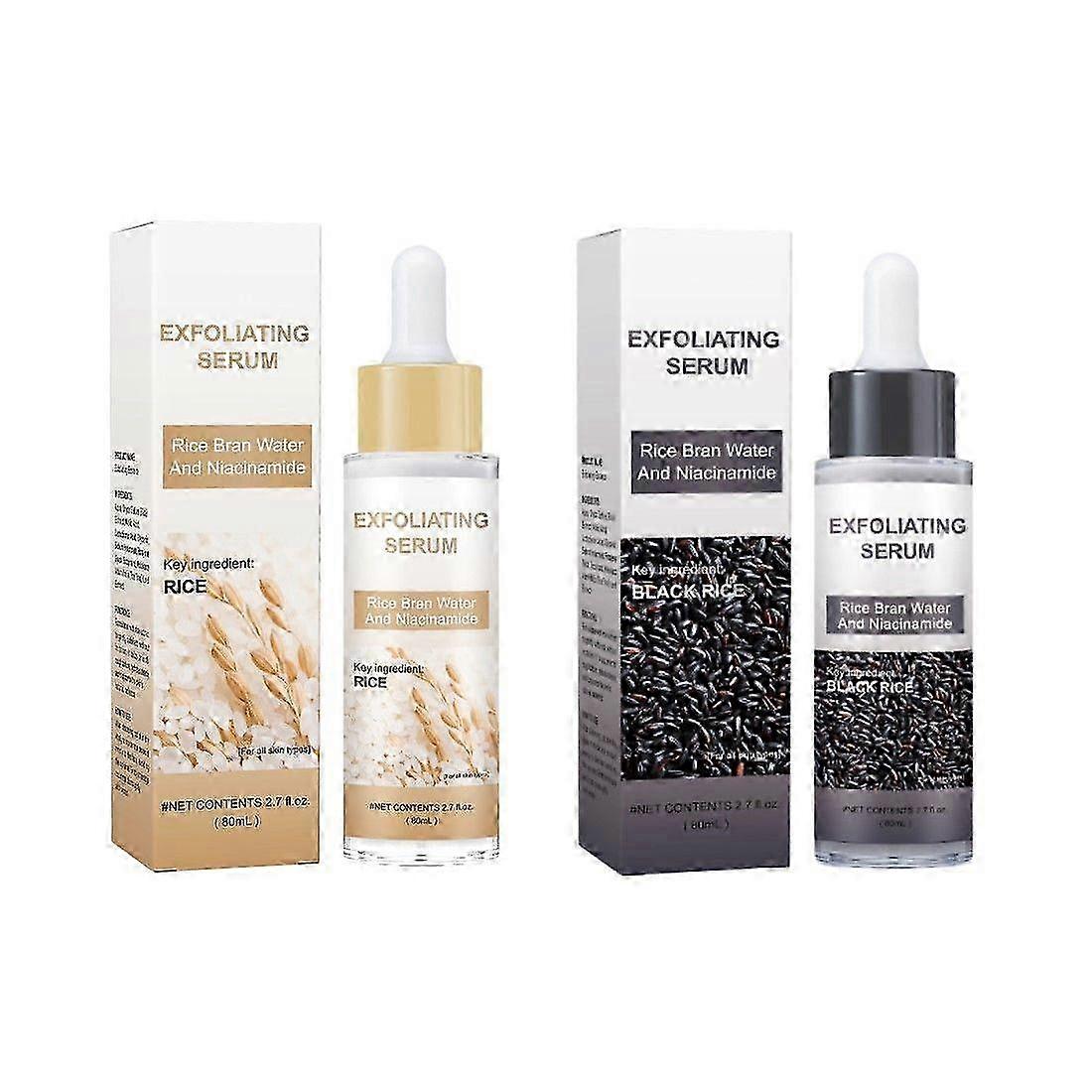 Rice Exfoliating Ampoule Set - Duo for Gentle Peel + Pore Minimizing & Deep Hydration, Peel Shot Glow White Rice Peeling Ampoule, Exfoliant for All Sk