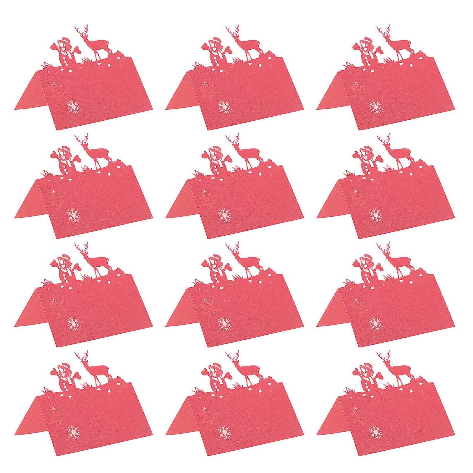 Christmas Party Table Cards for Seating Place 200Pcs Paper Red