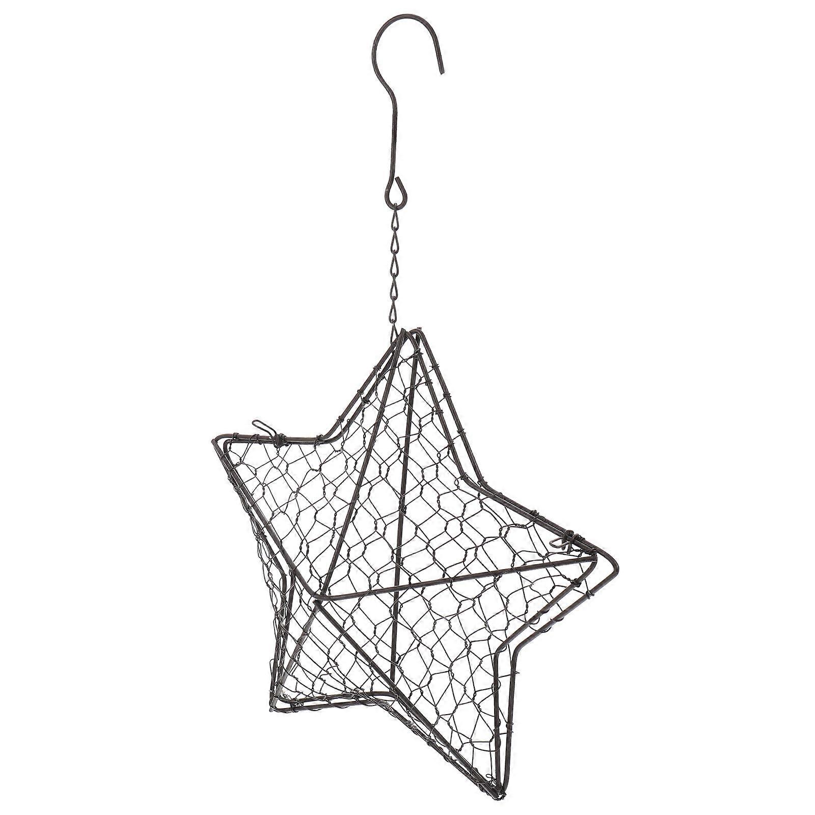 Iron Wire Wreath Star Shape for 4Pcs Succulent Hanging Planter