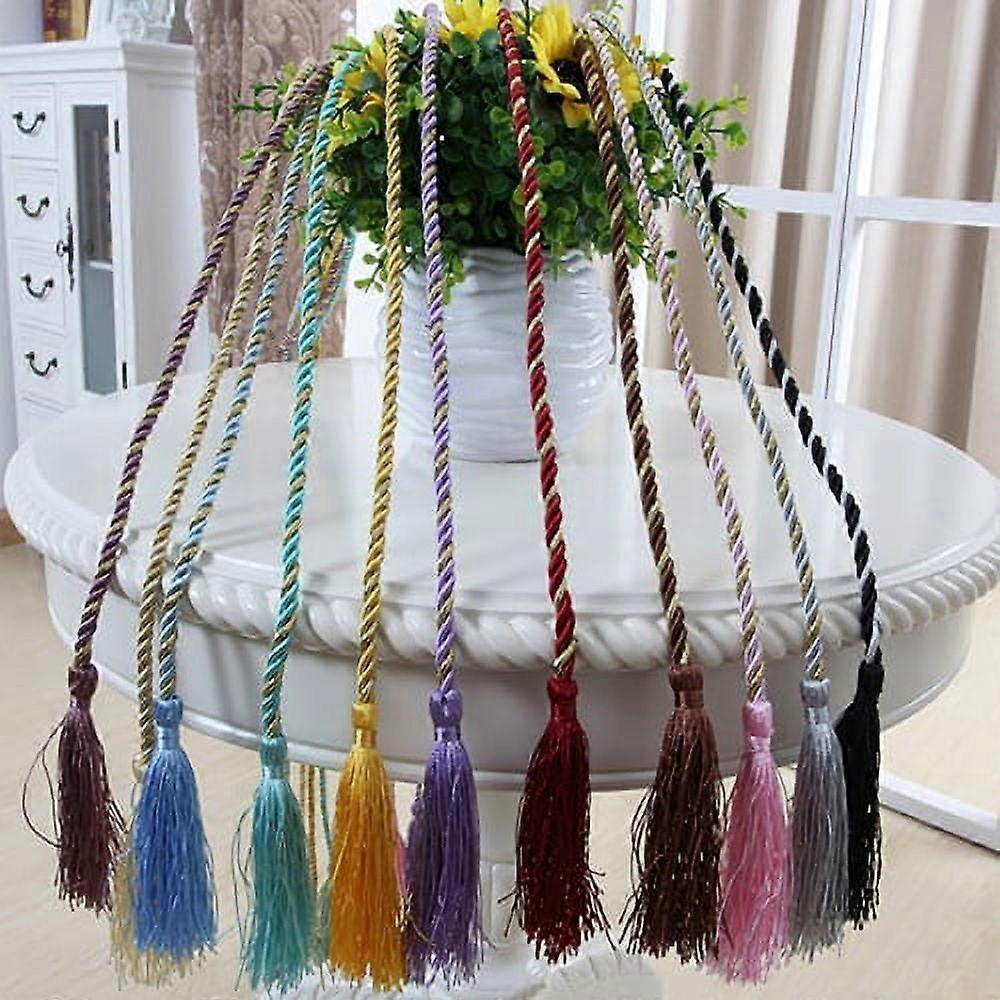 Xeyise 1 Pc Home Fancy Wrap Rope Window Lines Room Curtain Fringe Tassel Tieback