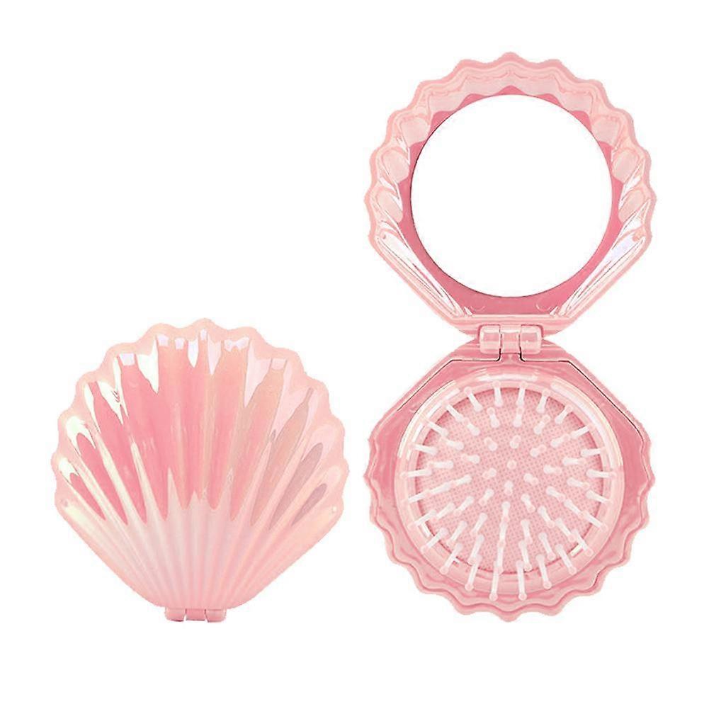 Portable Air Cushion Comb with Mirror for Travel On the Go Hair Styling and Frizz Control