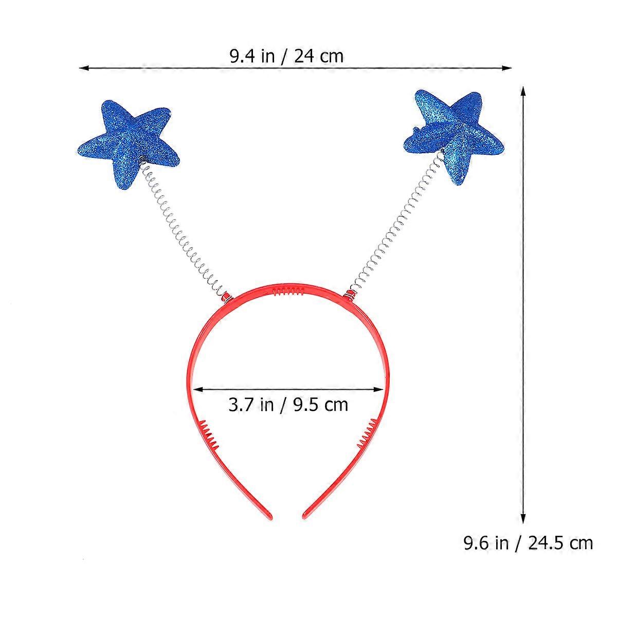 Enfeite de cabelo com argola de estrela para crianças, 5 peças, azul, para festa