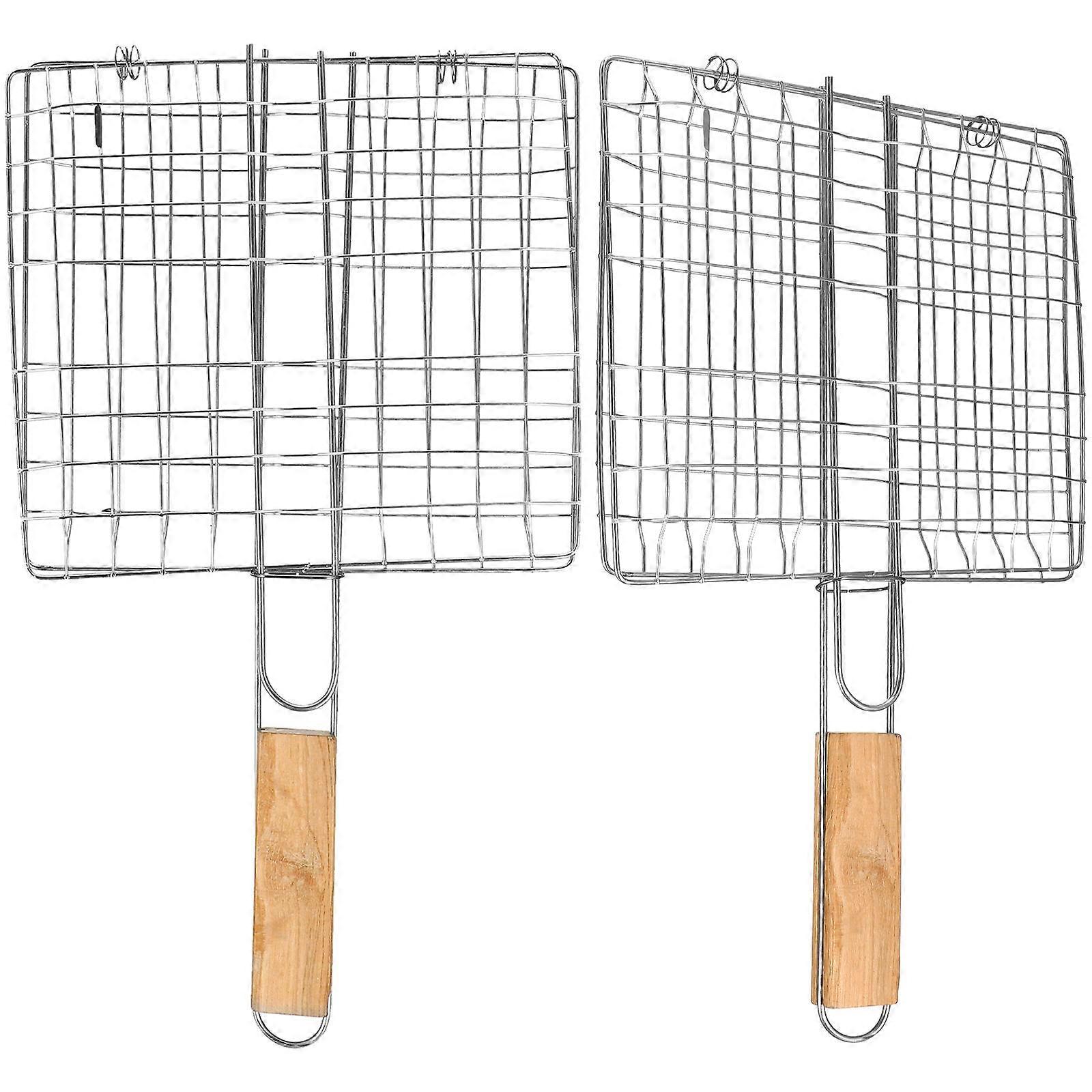 Stainless Steel Barbecue Net Clip for Grilled Fish Use 4Pcs Kit