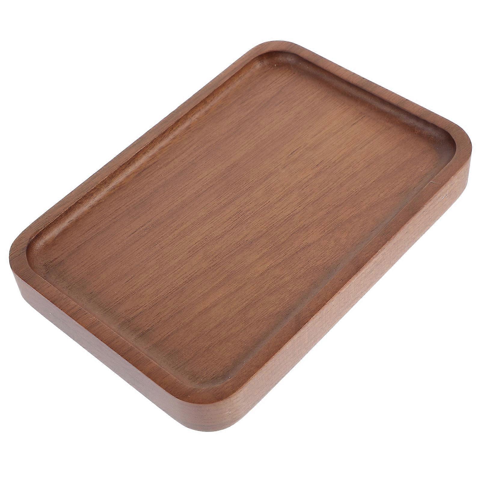 3Pcs Wooden Food Serving Tray Rectangle Rustic Style Perfect For Snack Serving Tea Set Ornaments 7.1X5.1X1.8In