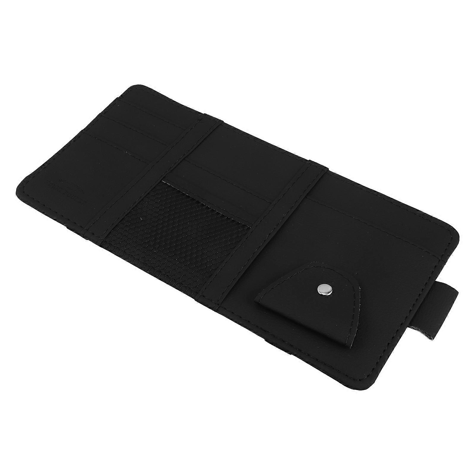 Black PU Visor Organizer for Storage 5Pcs Visor Pocket