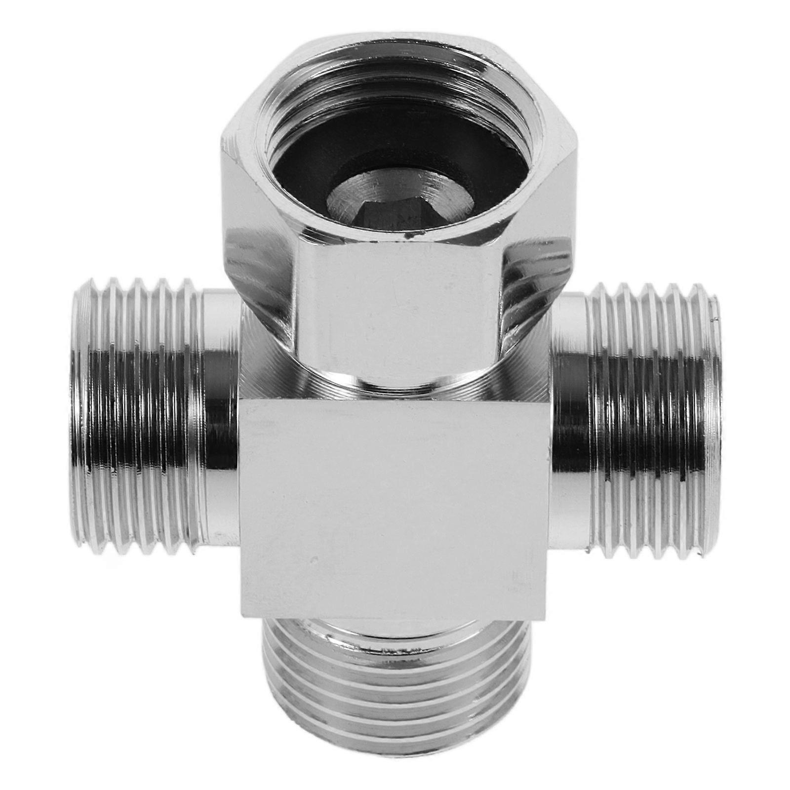 Faucet Splitter 1Set Silver Durable Copper Build for Home with Pipe Adapter