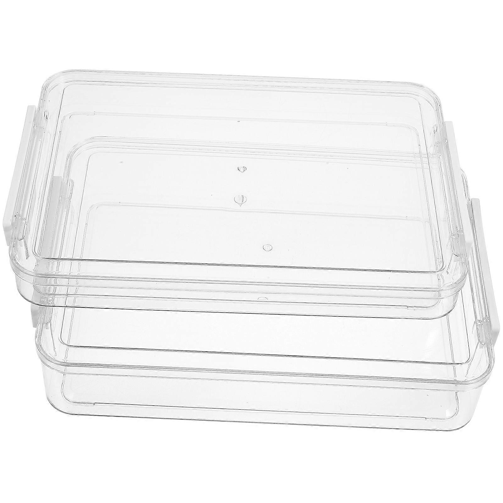 Clear File Storage Box for Storage Use Transparent 4Pcs Document Holder
