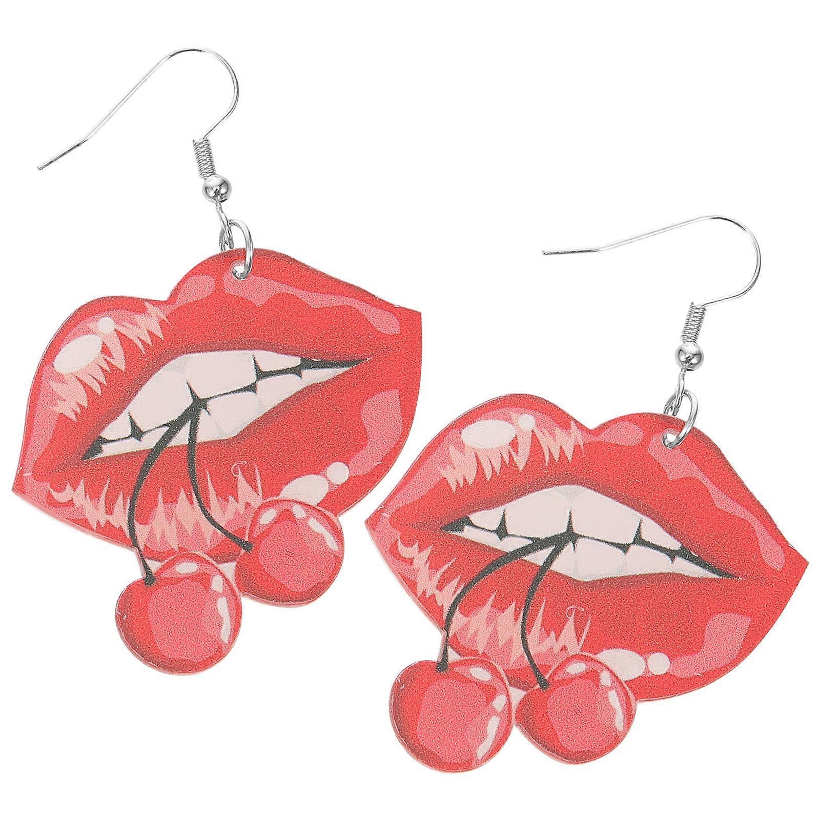Creative Fun Earrings For Women 3 Pairs Dangle Style In Vibrant Red Suitable For Various Occasions Such As Parties And Ceremonies