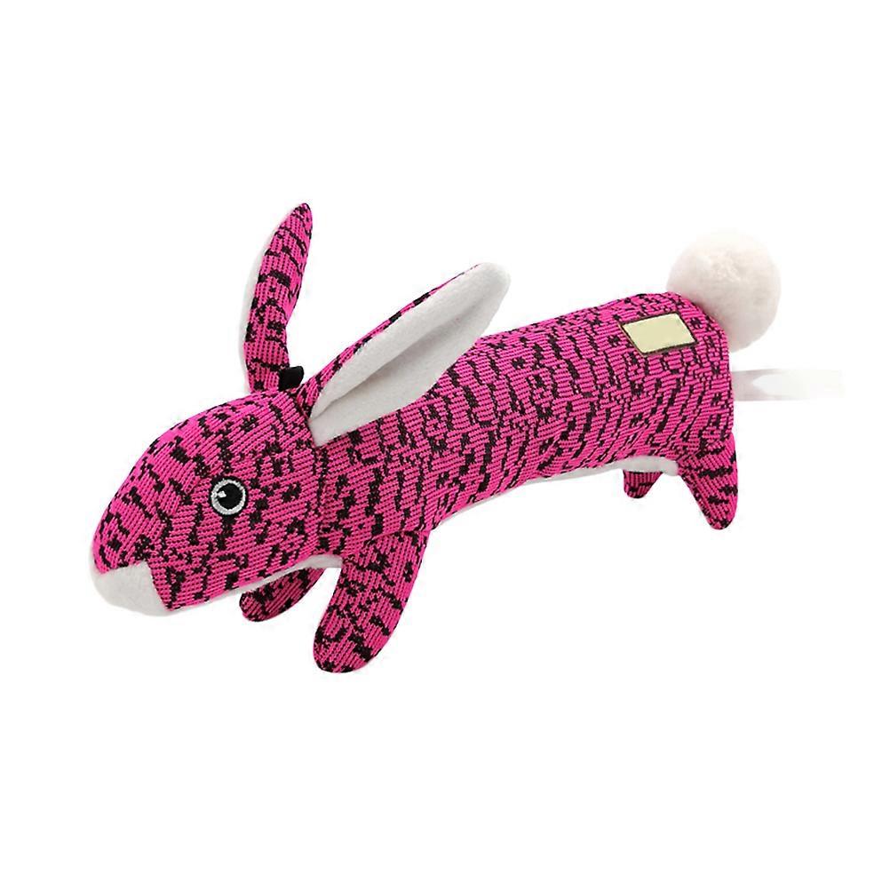 Dog Squeaky Toy Long Rabbit Sound Chew Bite Toy for Pet Use Rose Red