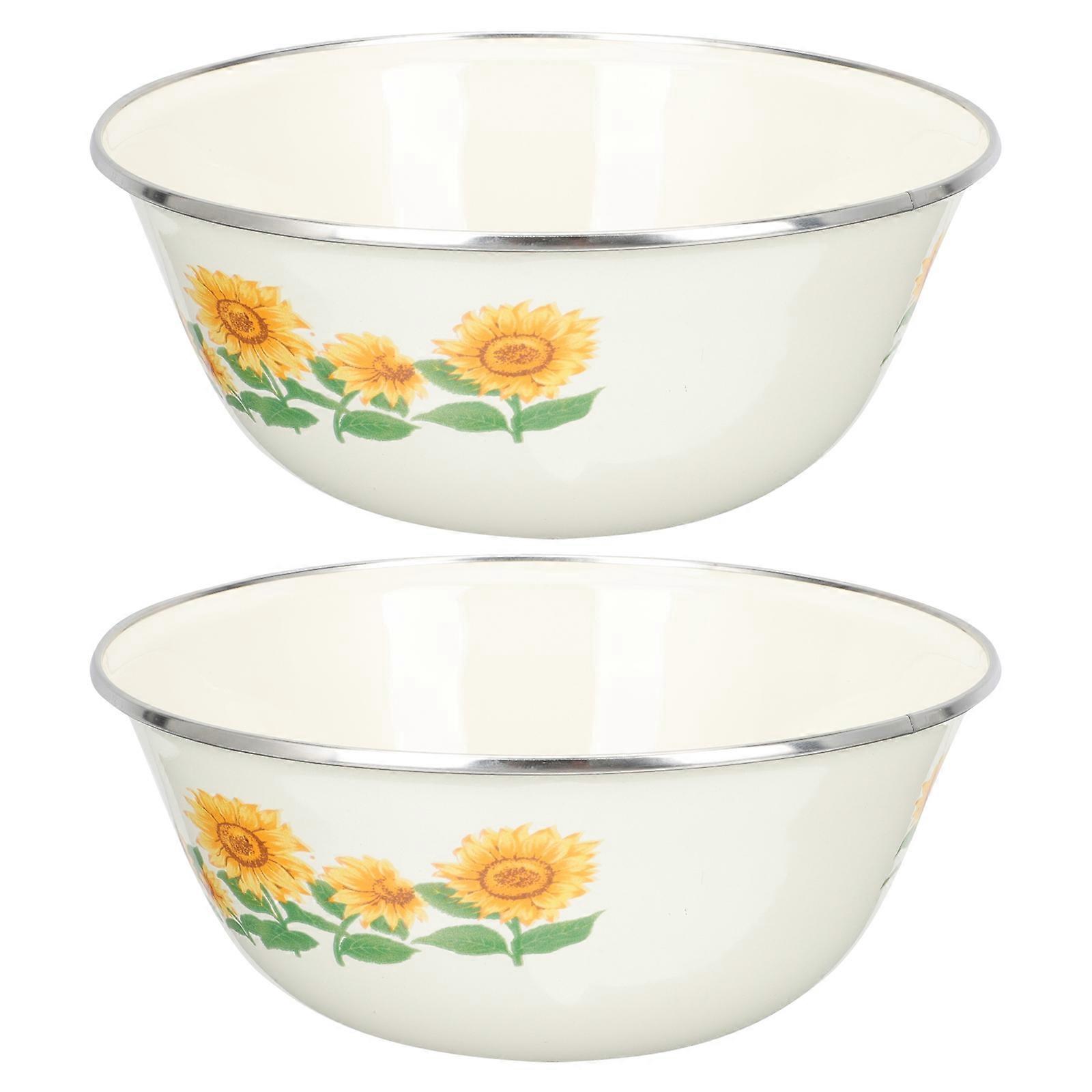 Fresh Keeping Bowls Enamelware Bowl for Home Use 8Pcs Multi Color Bowls