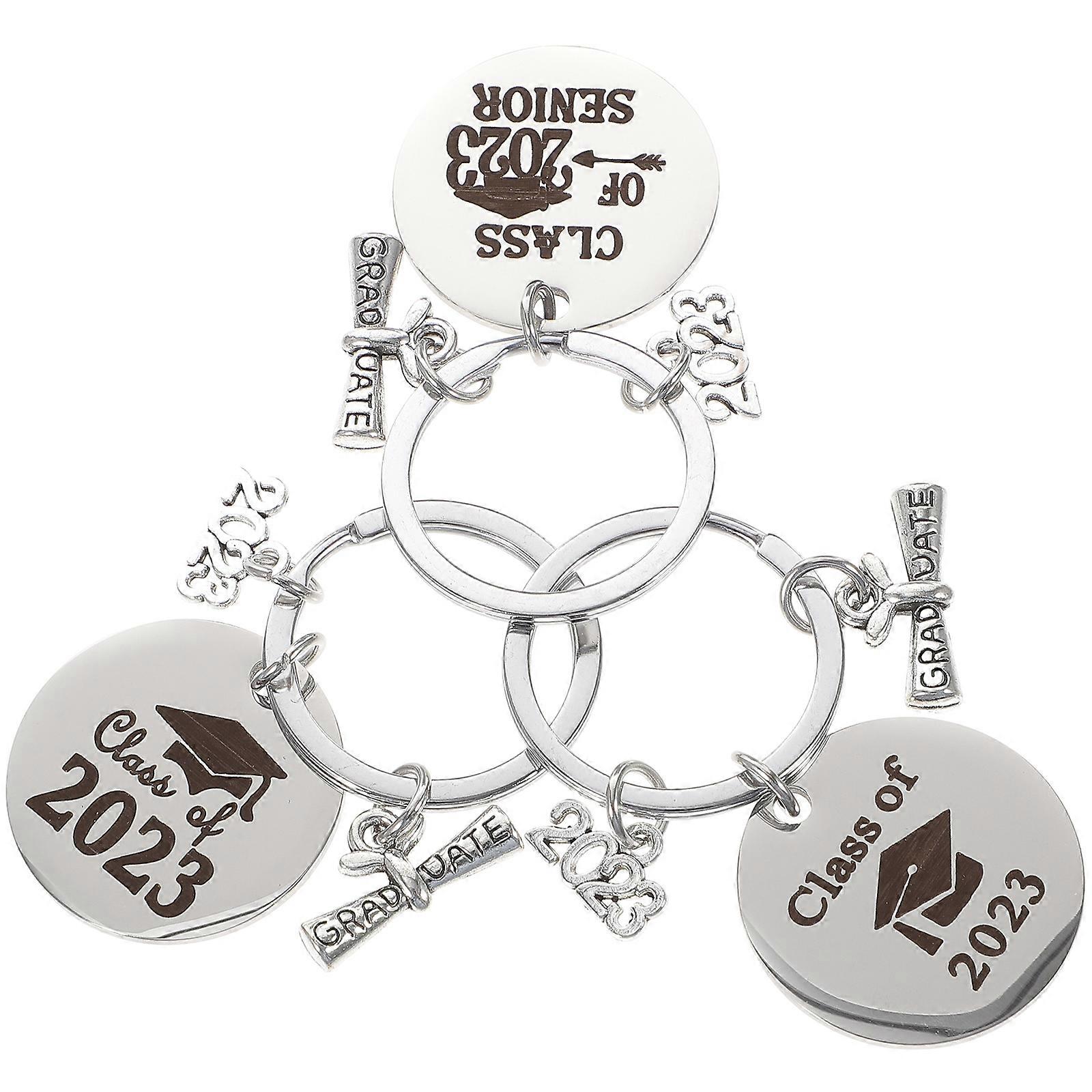 Chic Graduation Keychain 12 Pcs Round Design Suitable For Keys And Handbags Decoration