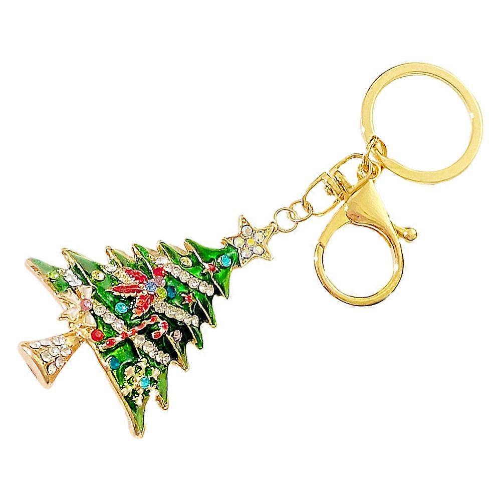 Christmas Tree Keychain Key Ring Hanging Pendant for Home Use 3Pcs