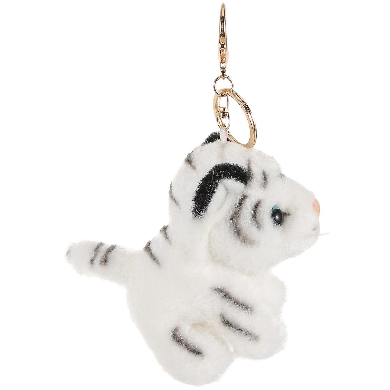 Hanging Plush Animal Keychains 5Pcs Tiger Shape Keyring Ideal Decoration For Handbags Daily Use Stylish Gift