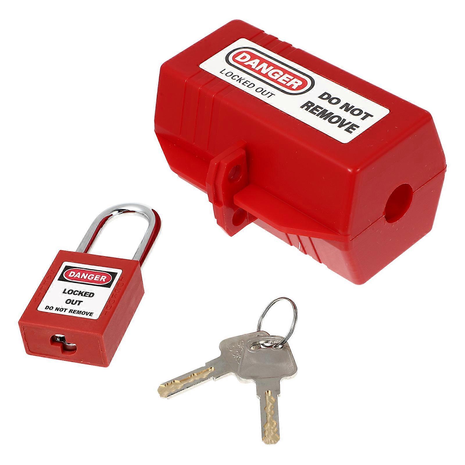 Electric Power Plug Lock Prevent Electrical Plugs From Being Inserted Red Color 1Set