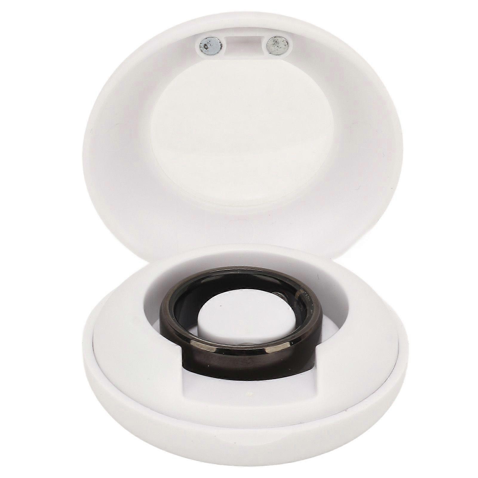 Smart Ring Health Tracker Step Counting Sleep Quality Monitoring IP68 Waterproof Health Ring With Charging Case for Android for IOS Black Size 12