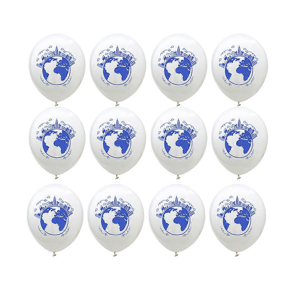 Map Balloons World Map Latex Balloon for Balloons 20Pcs White Pack