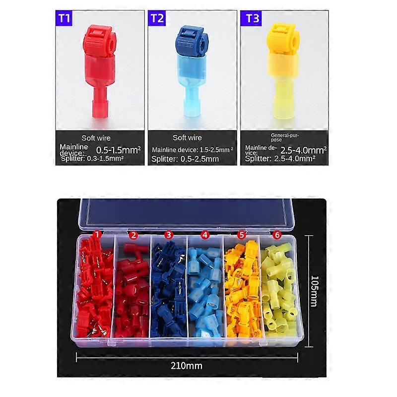 120 Pcs/60 Pairs Quick Splice Wire Terminals T-Tap Self-Stripping