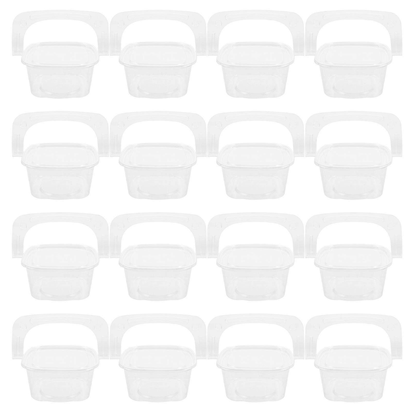 Fruit Snack Box Transparent Food Storage Container for 100Pcs Take Out