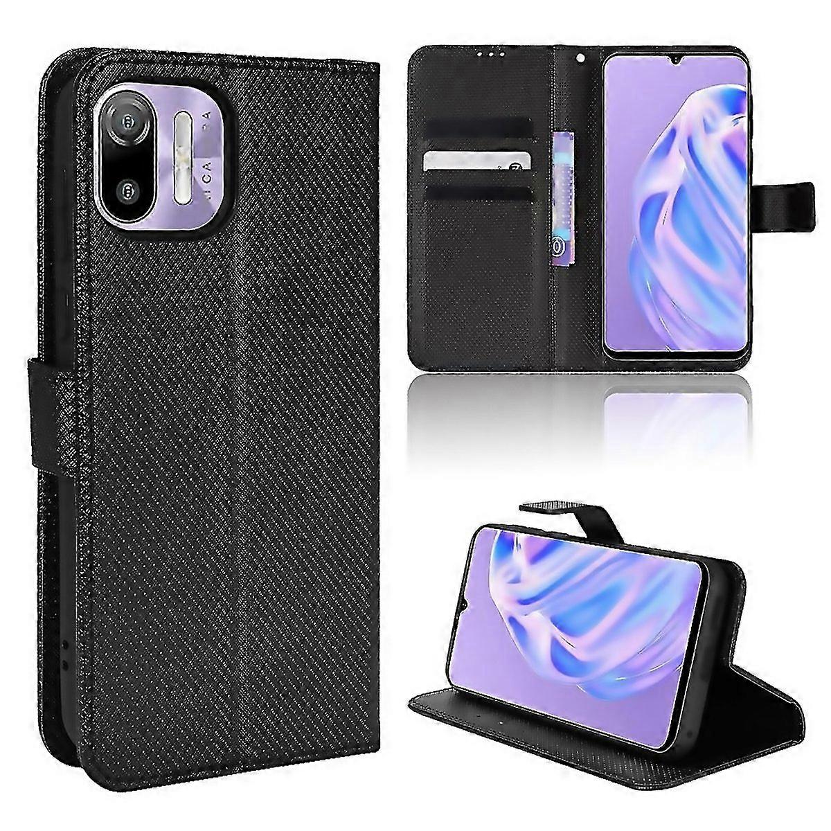 For Ulefone Note 6 Note 6p Diamond Texture Leather Phone